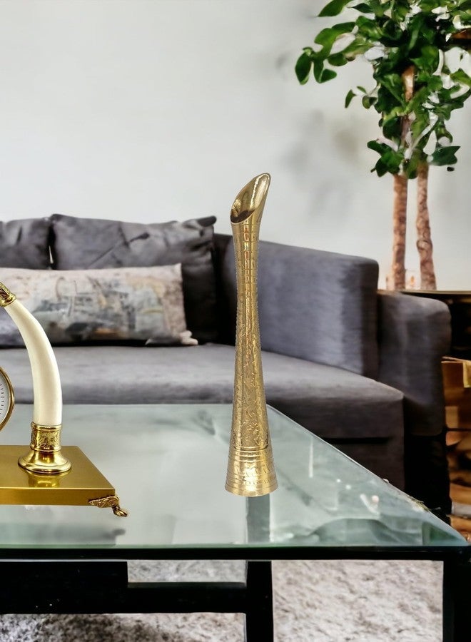 D DECKORISH Handcrafted Sleek and Long Golden Color Brass Flower Vase | Elegant Home Decor Accent for Living Room, Office and Table Decor | 36 cm - Image 1